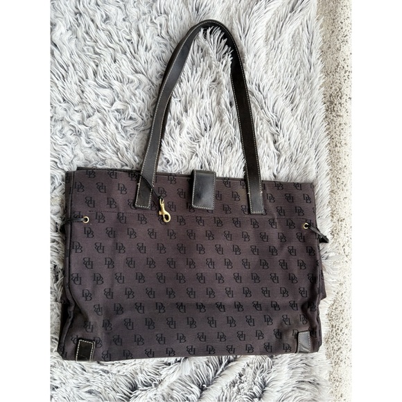Dooney & Bourke Black Logo Canvas Large Purse Tote - Picture 9 of 9